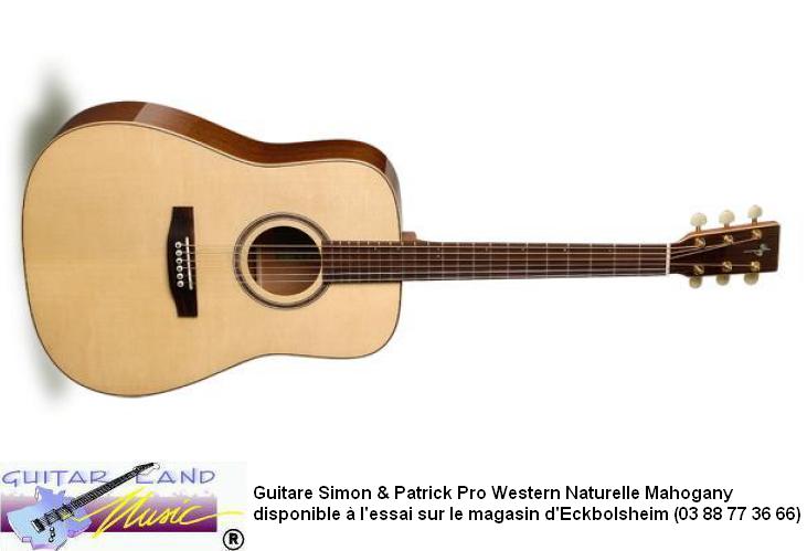 Guitare Simon & Patrick Pro Western Naturelle Acajou